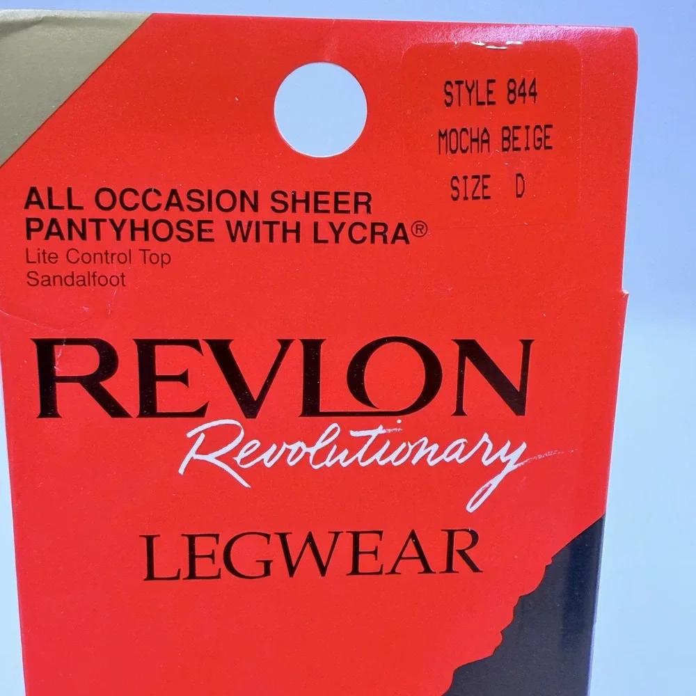3 Vintage REVLON Revolutionary Legwear Sheer Pantyhose Mocha Beige Style844 Sz D